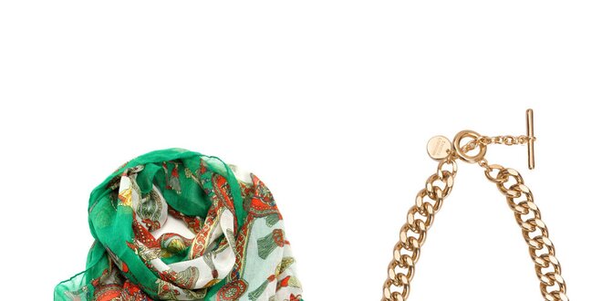 Dámsky set - zelená šatka a náhrdelník Invuu London