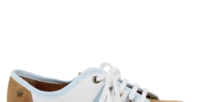 Dámske modro-bielo-hnedé tenisky na platforme Cubanas Shoes