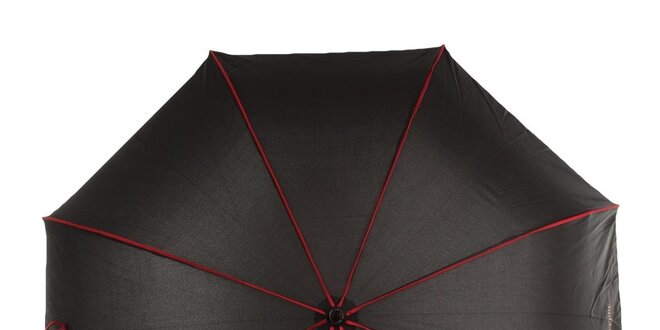 Dámsky čierny dáždnik s červenými lemami Ferré Milano