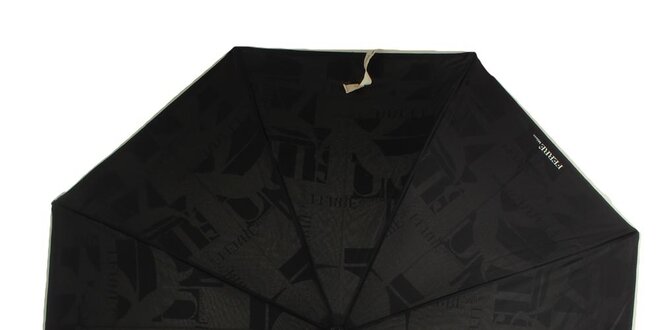 Dámsky čierny dáždnik so smotanovou rukoväťou Ferré Milano