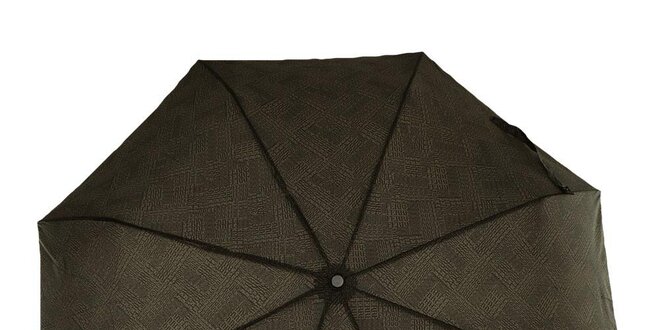 Pánsky šedohnedý vystreľovací dáždnik s čiernym logom Ferré Milano
