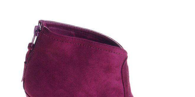 Dámske slivkovo fialové topánky Maria Barcelo na vysokom podpätku