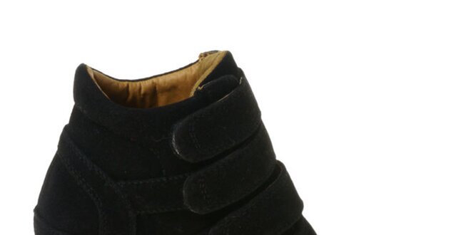 Dámske čierne kotníčkové topánky Maria Barcelo na vysokom podpätku