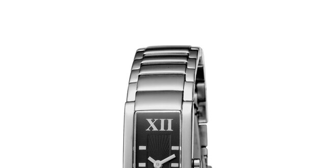 Dámske strieborné hodinky s čiernym ciferníkom Esprit