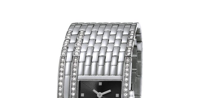 Dámske strieborno tónované hodinky so širokým náramkom Esprit
