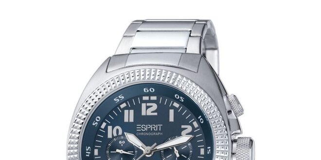 Pánske oceľové hodinky s modrým ciferníkom Esprit
