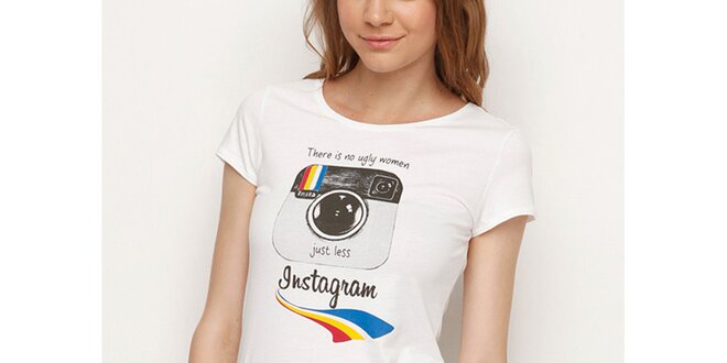 Dámske biele tričko s Instagramom Dogo