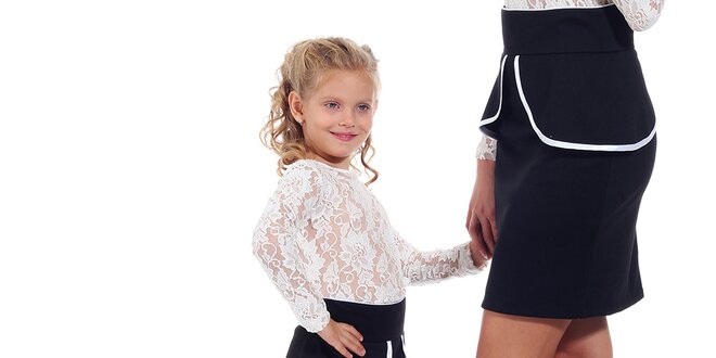 Detská čierna peplum sukňa Berry Couture