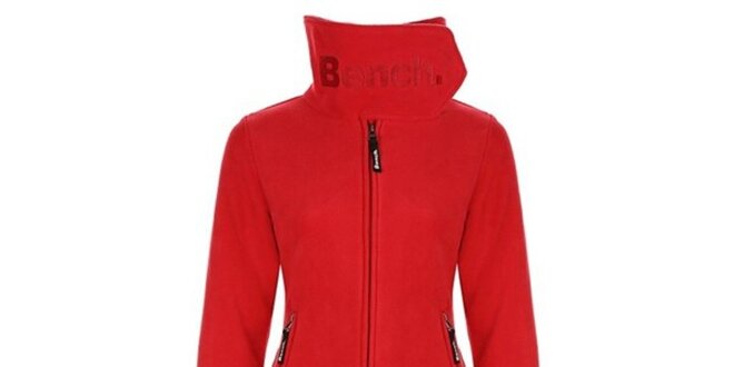 Dámsky červený fleecový kabát s límcom Bench