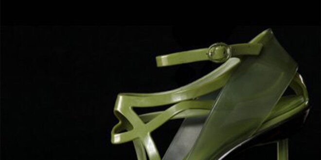 Dámske zelené sandálky Melissa + Jean Paul Gaultier