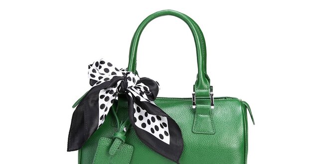 Trávovo zelená kabelka Belle&Bloom s ozdobnou šatkou