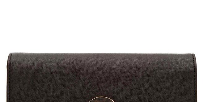 Dámska čierna listová kabelka Paris Hilton s kovovým guľatým plieškom