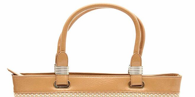 Dámska béžová kabelka s logom Paris Hilton