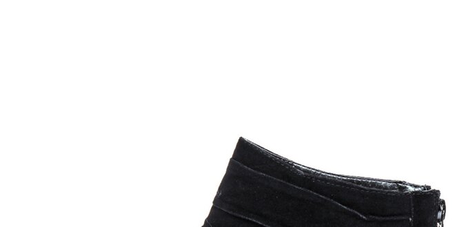 Dámske čierne topánky so zipsom na päte 1to3