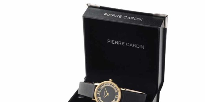 Dámska pozlátená sada hodiniek, náhrdelníku a dvoch párov náušnic Pierre Cardin