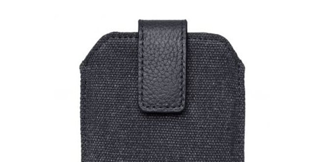 Tmavo šedé textilné púzdro na mobilný telefón Hugo Boss