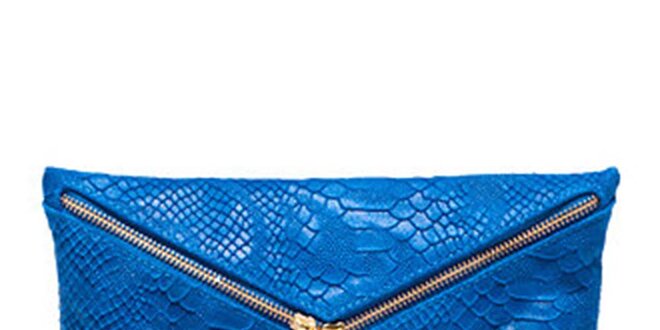 Dámska žiarivo modrá haďia listová kabelka Roberta Minelli so strapcami