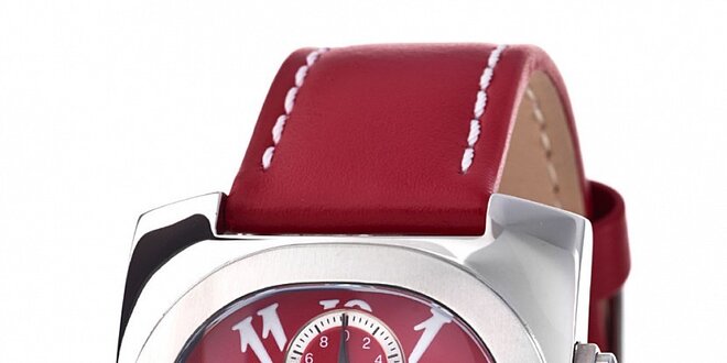 Oceľové hodinky Lancaster s červeným remienkom
