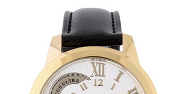 Dámske zlaté náramkové hodinky Lancaster s koženým remienkom