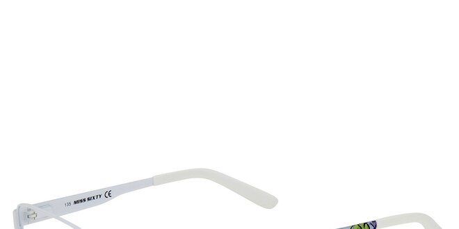Dámske biele okuliare s farebnými stranicami Miss Sixty