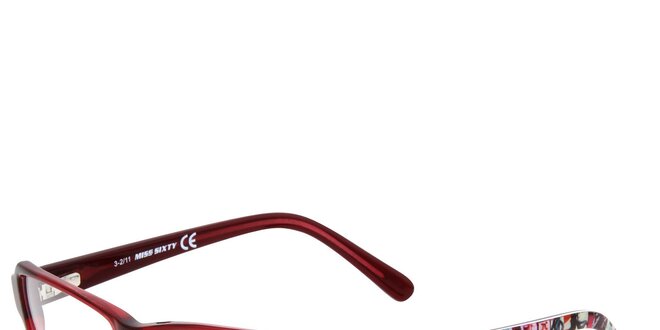 Dámske červené okuliare s farebnými stranicami Miss Sixty