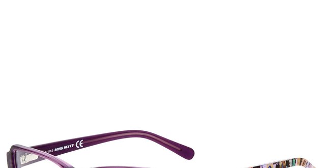 Dámske fialové okuliare s farebnými stranicami Miss Sixty