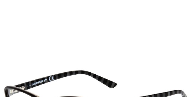 Dámske šedo-čierne pruhované okuliare Miss Sixty