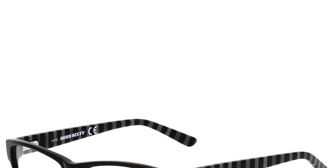 Dámske pruhované čierne okuliare Miss Sixty