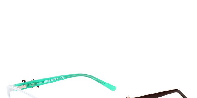 Dámske transparentné okuliare s výraznými stranicami Miss Sixty