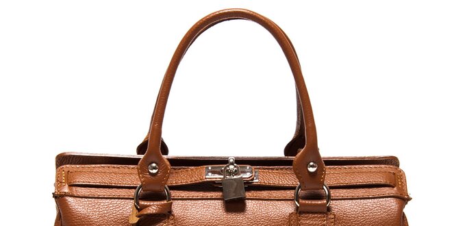 Dámska hnedá kabelka so zámčekom Roberta Minelli