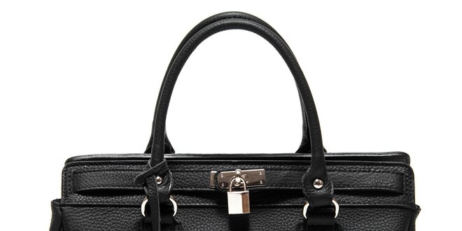 Dámska čierna kabelka so zámčekom Roberta Minelli