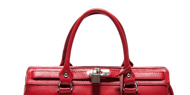 Dámska červená kabelka so zámčekom Roberta Minelli