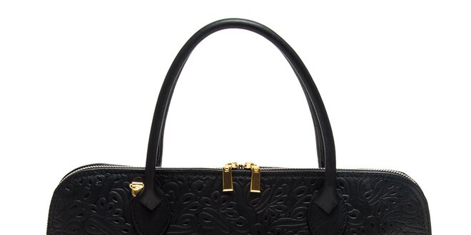 Dámska čierna kabelka so vzorom Roberta Minelli