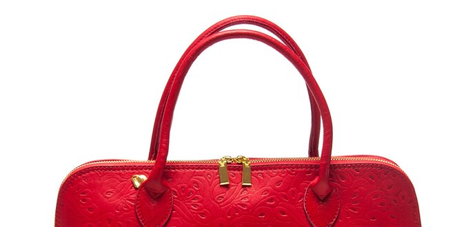 Dámska červená kabelka so vzorom Roberta Minelli