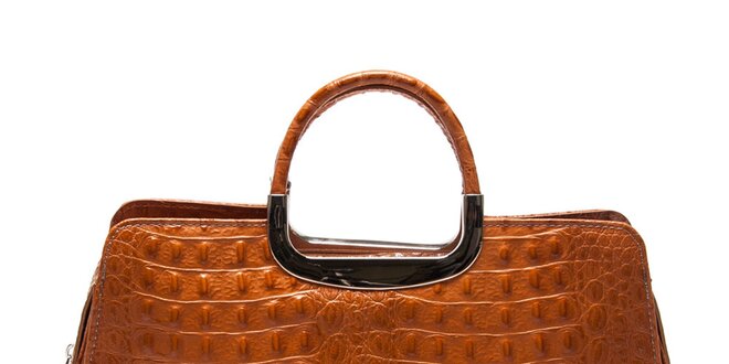 Dámska koňaková kabelka s krokodýlim vzorom Roberta Minelli