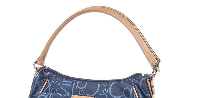 Dámska modrá kabelka s potlačou Calvin Klein