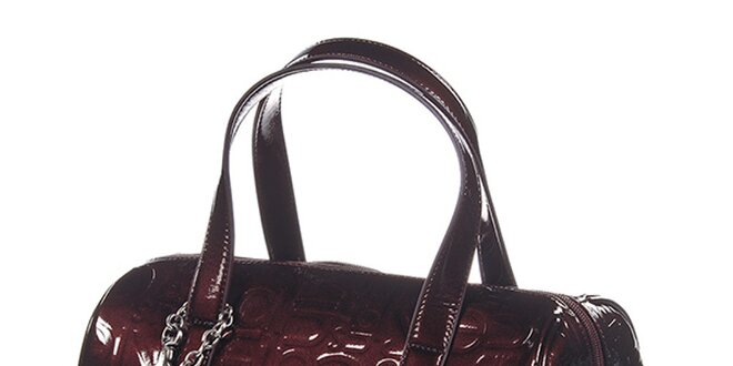 Dámska červenohnedá kabelka so vzorom Calvin Klein