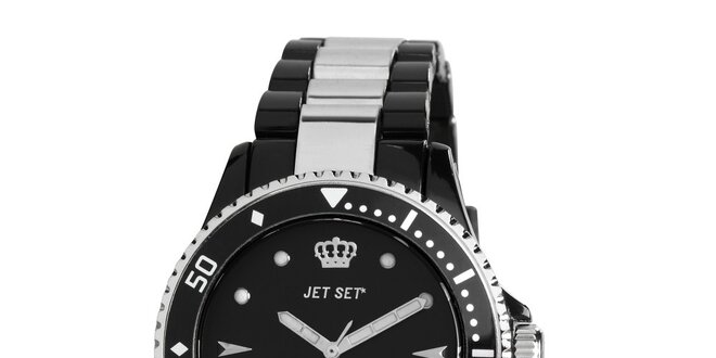 Analógové hodinky s čiernym ciferníkom Jet Set