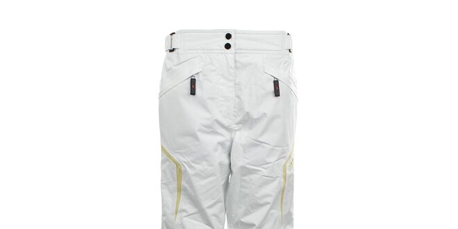 Dámske biele lyžiarske nohavice so žltými prvkami Northland Professional