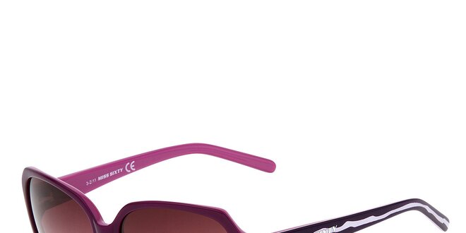 Dámske hranaté fialovo-ružové slnečné okuliare Miss Sixty
