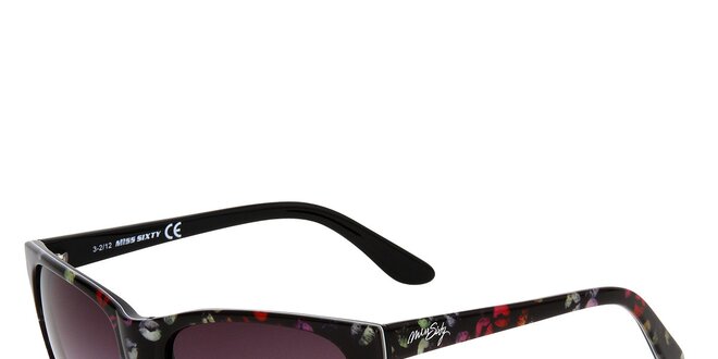 Dámske čierne slnečné okuliare s farebnou potlačou Miss Sixty