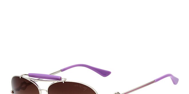 Dámske aviator slnečné okuliare s fialovými detailmi Miss Sixty