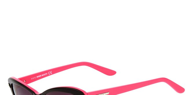 Dámske čierno-ružové mačacie slnečné okuliare Miss Sixty