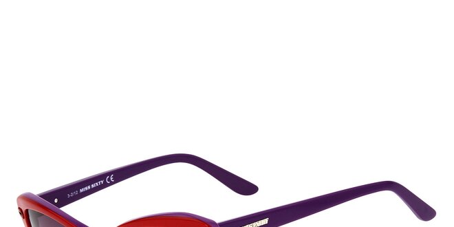Dámske červeno-fialové mačacie slnečné okuliare Miss Sixty