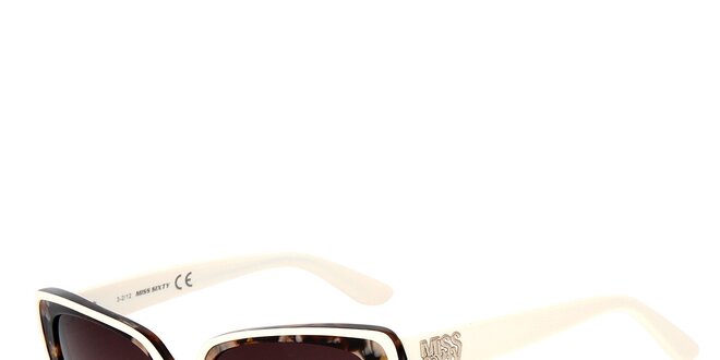 Dámske žíhané slnečné okuliare s bielymi stranicami Miss sixty