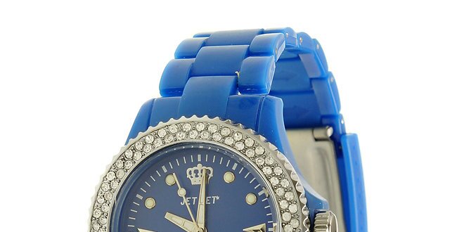 Dámske modré hodinky Jet Set s kamienkami
