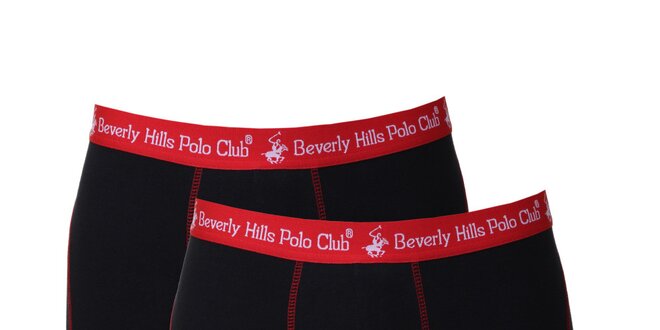 Set pánskych čierno-červených trenírok Beverly Hills Polo Club