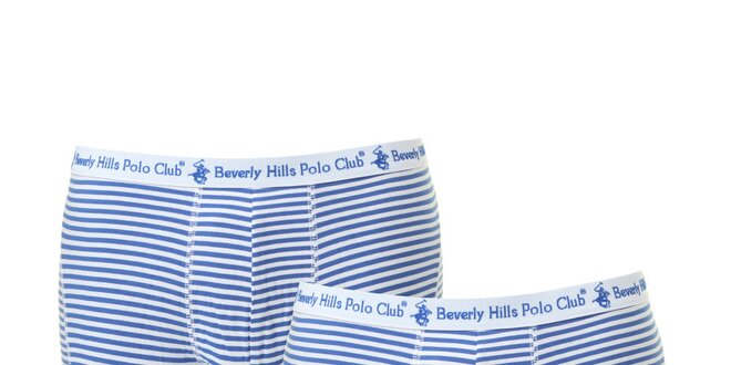 Set pánskych modro-bielych pruhovaných trenírok Beverly Hills Polo Club