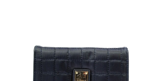 Dámska tmavo modrá prešívaná peňaženka so štítkom Gianfranco Ferré