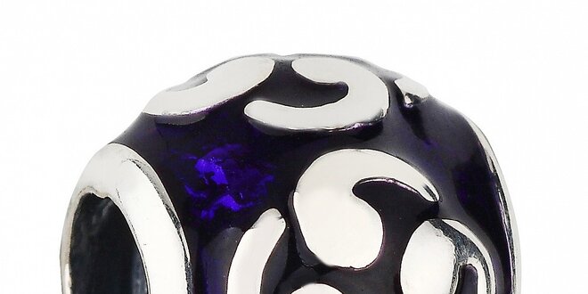 Strieborný prívesok Pandora s purpurovou glazúrou
